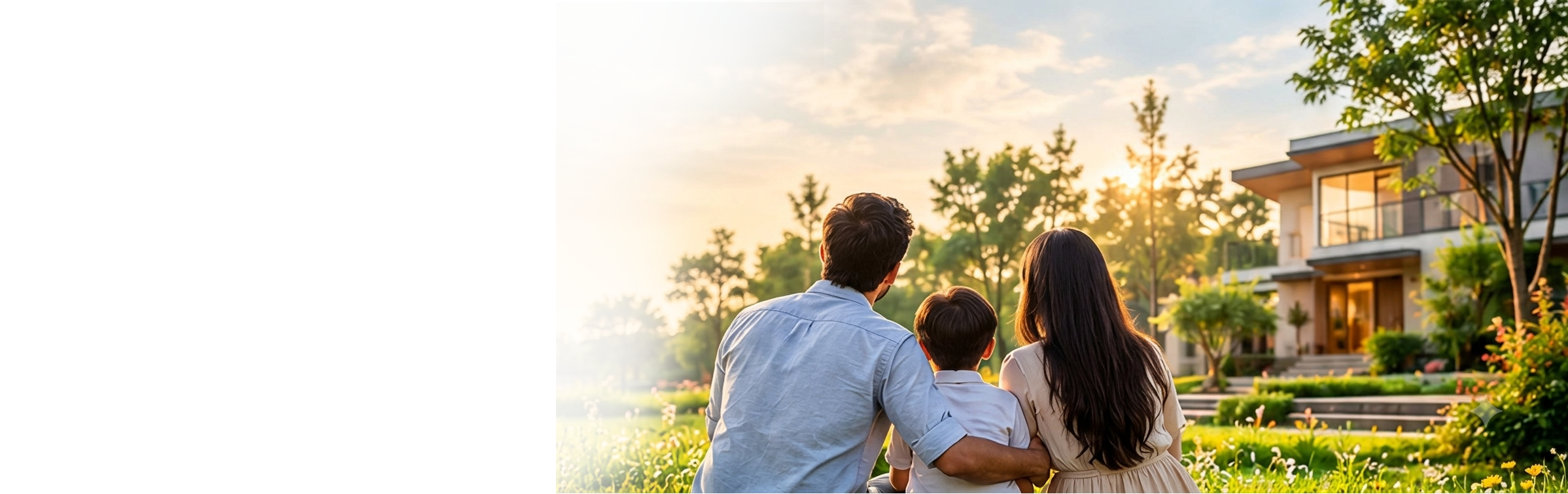 Family looking at their dream home